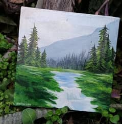 landscape painting 8x8 inch