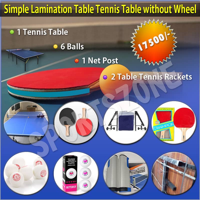 TABLE TENNIS TABLE 8WHEELS BUTTERFLY STYLE COMPLET EQUIPMENT 7