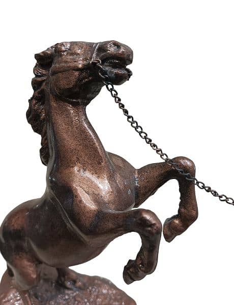 Copper Luxury Sculptures, Silver Antique Horse Sculptures, Home Decor. 4