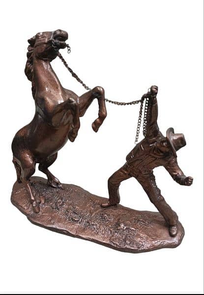 Copper Luxury Sculptures, Silver Antique Horse Sculptures, Home Decor. 7