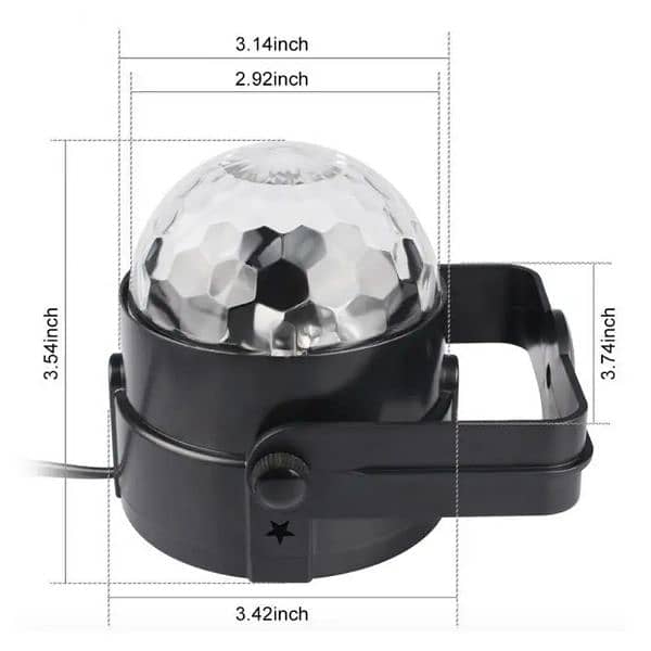 Sound Activated Rotating Disco Light Colorful LED Stage Light 3W 4