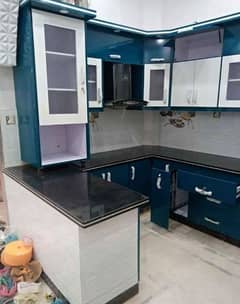kitchen cabinet and granite marble