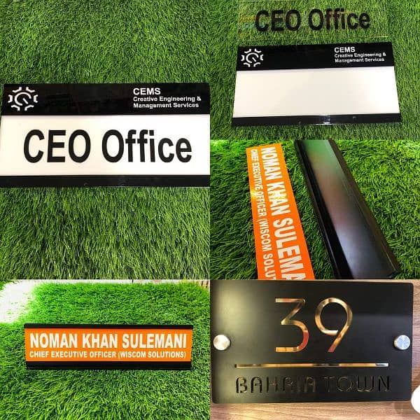 Name plates & sign boards 3d 3