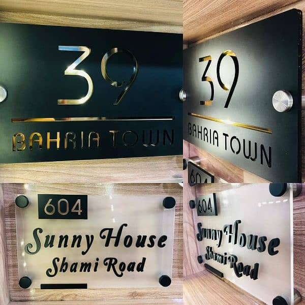 Name plates & sign boards 3d 4