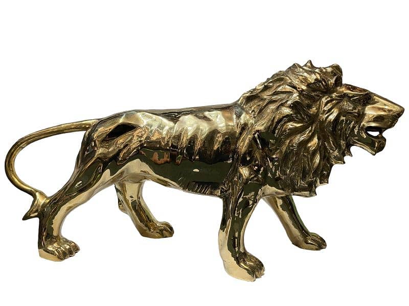 Brass Luxurious Lion Sculpture, Pure Brass Lion, Home and Office Decor 1