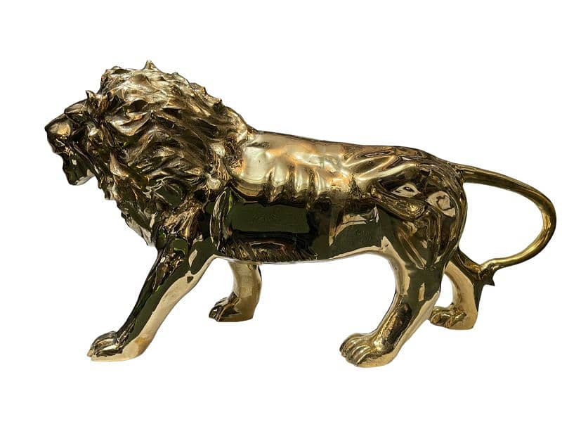 Brass Luxurious Lion Sculpture, Pure Brass Lion, Home and Office Decor 7