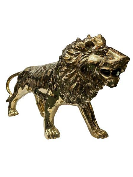Brass Luxurious Lion Sculpture, Pure Brass Lion, Home and Office Decor 9