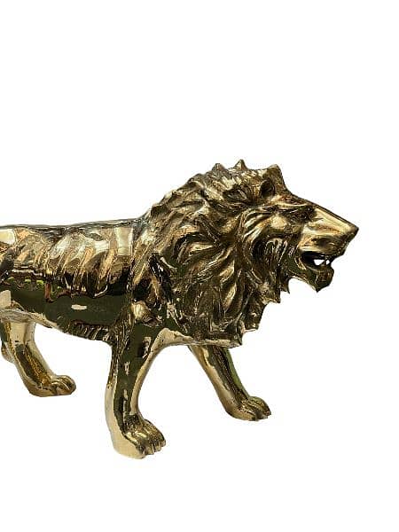 Brass Luxurious Lion Sculpture, Pure Brass Lion, Home and Office Decor 11