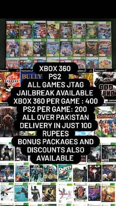 Xbox360/PS2/PS3 All Games Jailbreak jtag Delivery all over pakistan