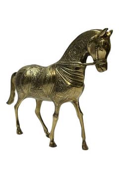 Antique Brass Sculpture, Brass Horse Elephant Camel Home n Ofice Decor
