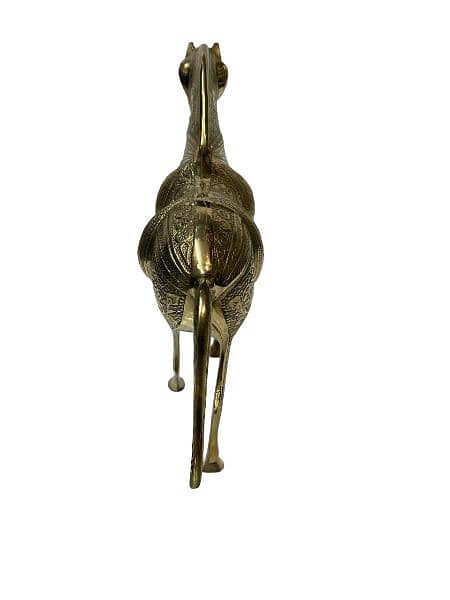 Antique Brass Sculpture, Brass Horse Elephant Camel Home n Ofice Decor 9