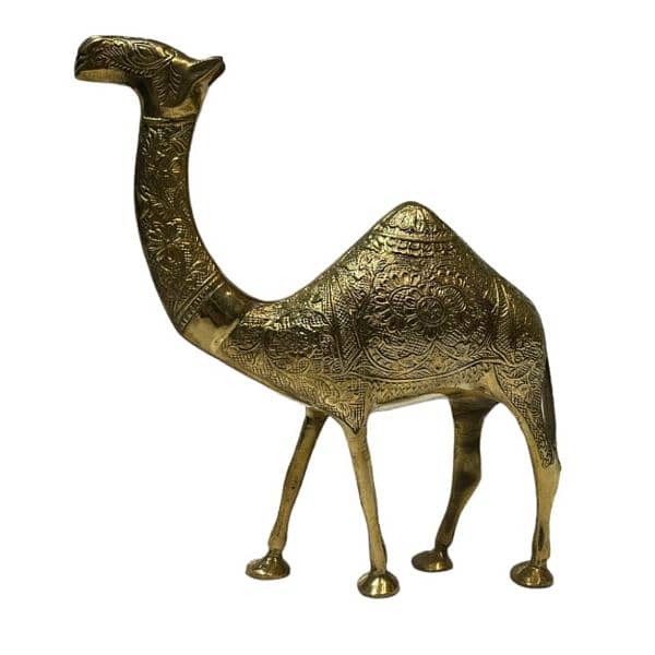 Antique Brass Sculpture, Brass Horse Elephant Camel Home n Ofice Decor 10
