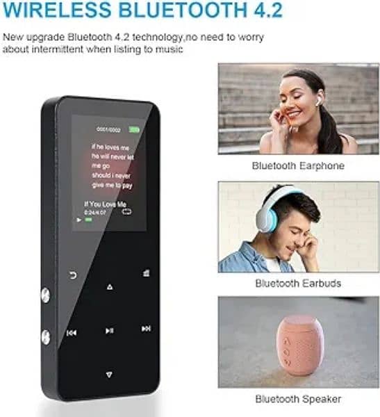Vicloon MP3 Player Bluetooth 4.2, Digital Audio Player Hi-Fi 0