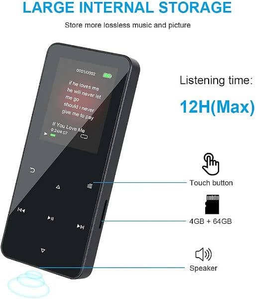 Vicloon MP3 Player Bluetooth 4.2, Digital Audio Player Hi-Fi 1
