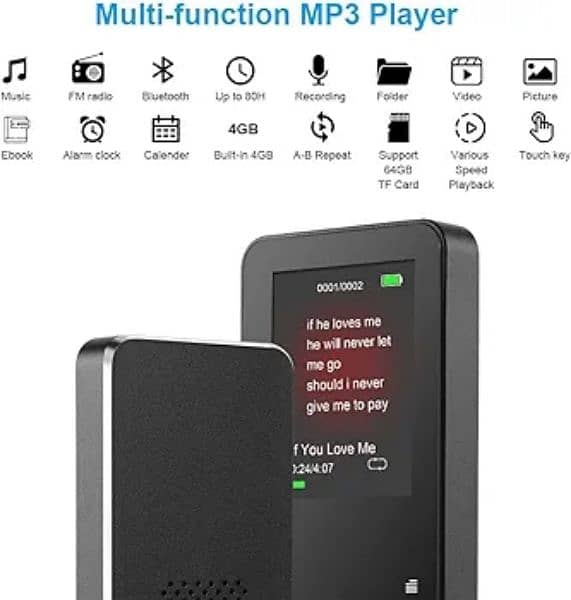 Vicloon MP3 Player Bluetooth 4.2, Digital Audio Player Hi-Fi 5