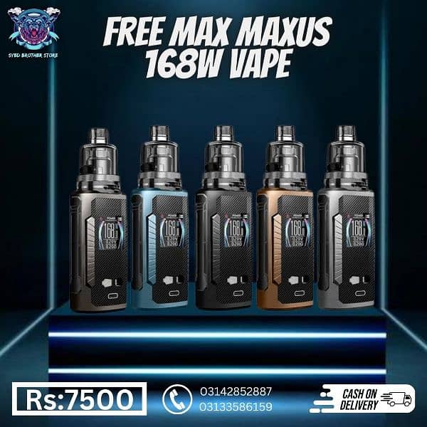 Freemax 168 Watts vape more vapes pods and flavours available 0