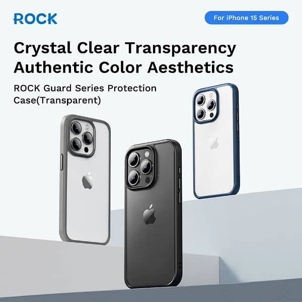 Rock Transparent Bumper Case For iPhone 15 Pro Max New Packed 3
