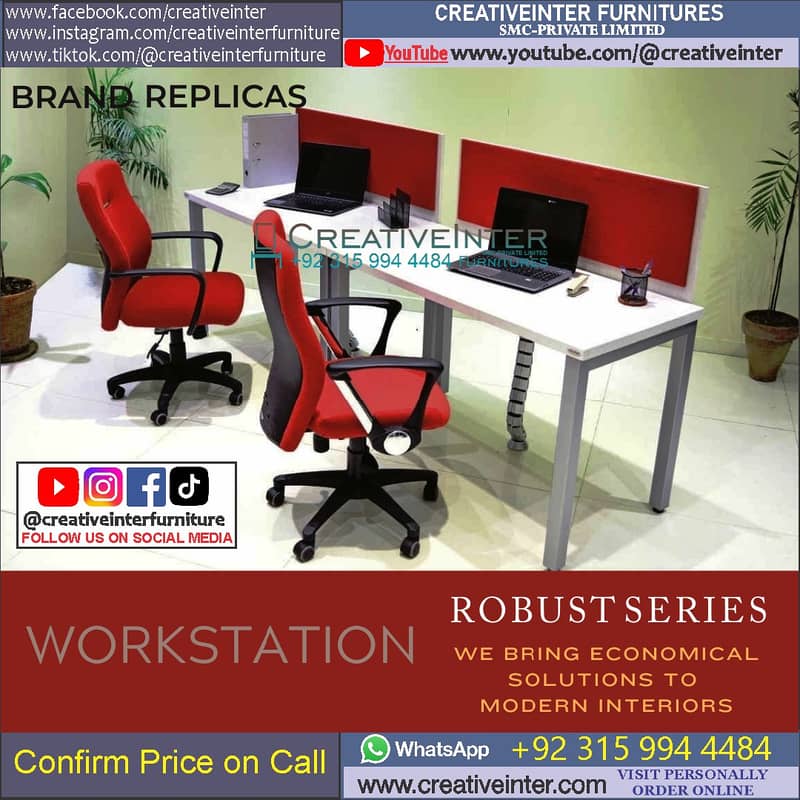 Office workstation table front desk Executive chair meeting Furniture 7