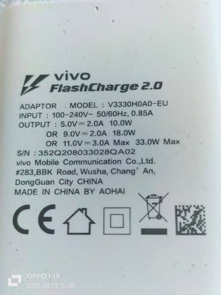 Vivo v20 charger for Sall 03129572280 3
