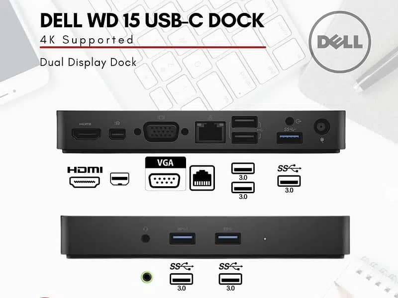 Docking Station | Dock | Dell Dock | USB Type C Dock/ (Qty Available) 6