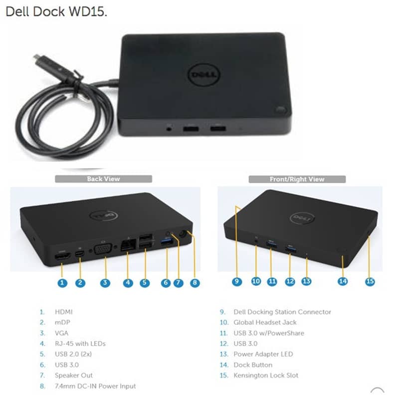 Docking Station | Dock | Dell Dock | USB Type C Dock/ (Qty Available) 1