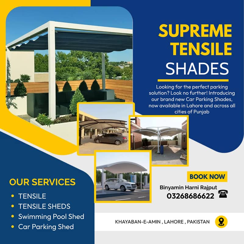 fiberglass shed\car parking shade\car shed\Fiber Shades\Tensile Shades 6