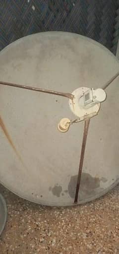 Satellite dish with lnbs and receiver