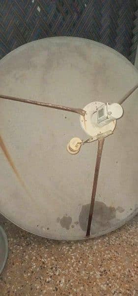 Satellite dish with lnbs and receiver 0