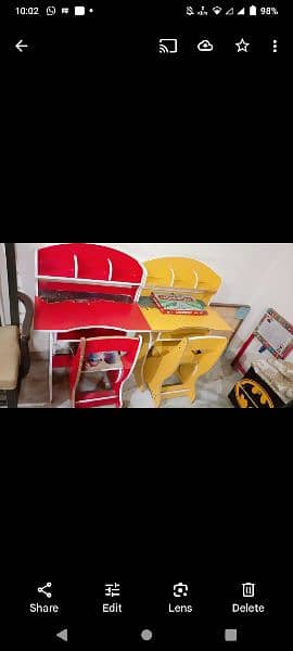 red Spiderman study table with chair