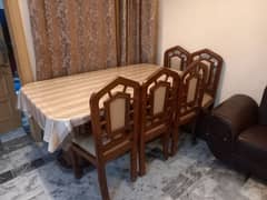 6 chairs wooden dining table