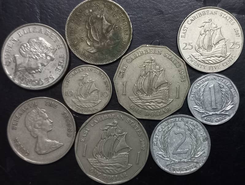 Caribbean Islands, USA Steel Pennies & Hole Rare Coins 10