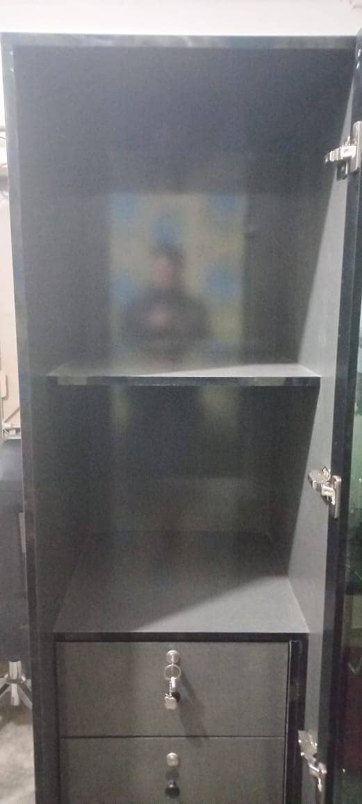 Premium Glass Storage Cabinet For Computer Accessories 5