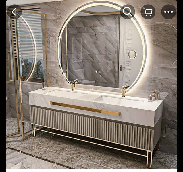 corian and PVC Vanity/ jacuzi Bathtub/ PVC vanity/ Jacuzzi/ LED 1