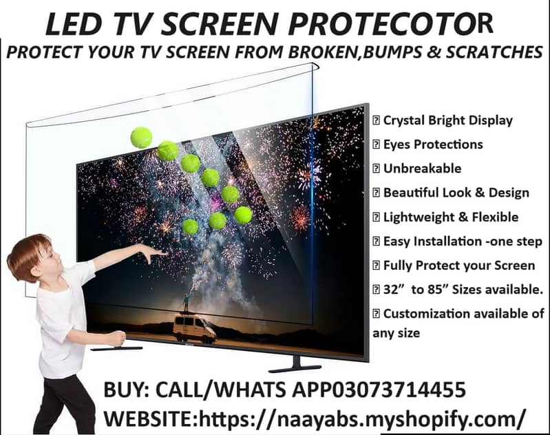 SMART TV, ANDRIOD TV, LED TV, SCREEN PROTECTOR. LED TV SCREEN PROTECTR 1