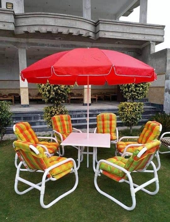 Patio Garden Outdoor Lawn Furniture, Pvc relaxing chairs resting table 2