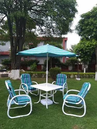 Patio Garden Outdoor Lawn Furniture, Pvc relaxing chairs resting table 7