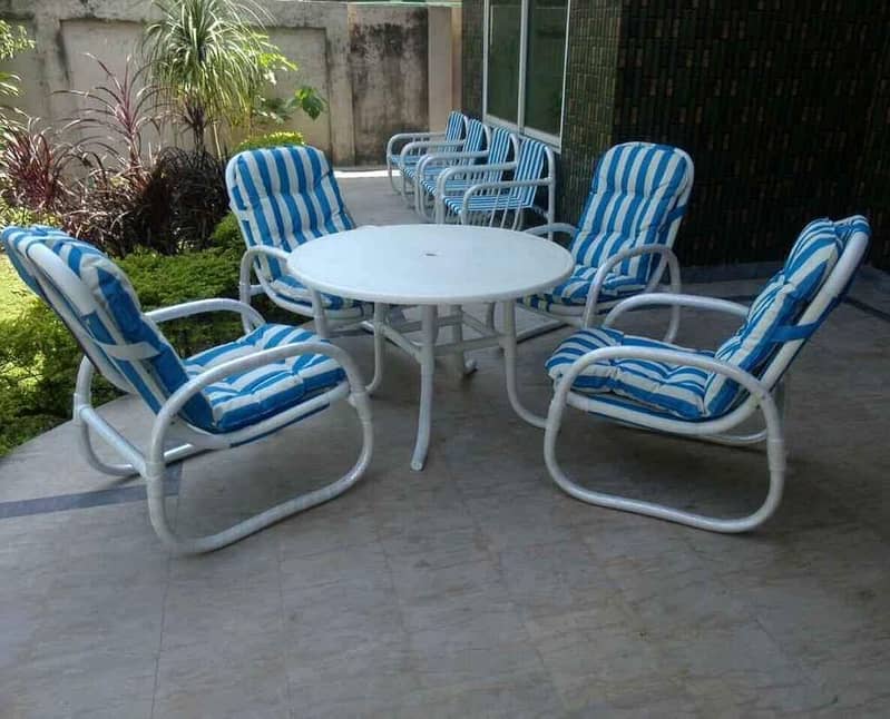 Patio Garden Outdoor Lawn Furniture, Pvc relaxing chairs resting table 14