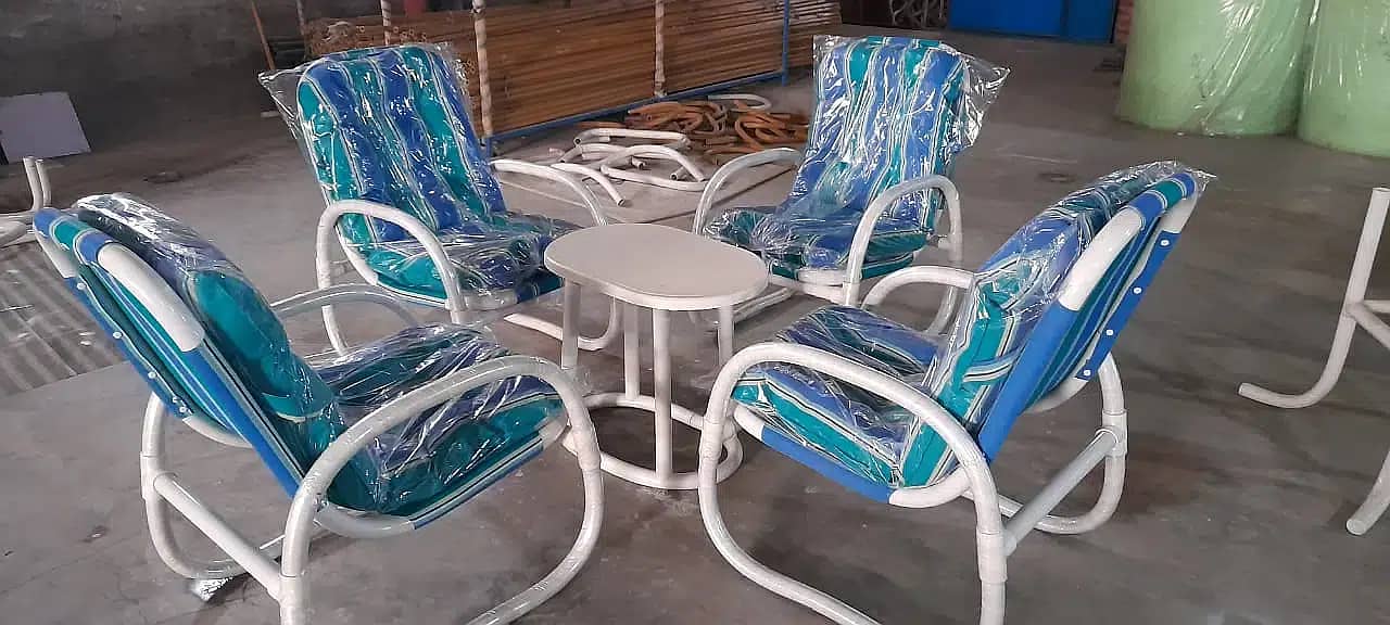 Patio Garden Outdoor Lawn Furniture, Pvc relaxing chairs resting table 17