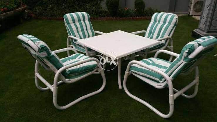 Patio Garden Outdoor Lawn Furniture, Pvc relaxing chairs resting table 19