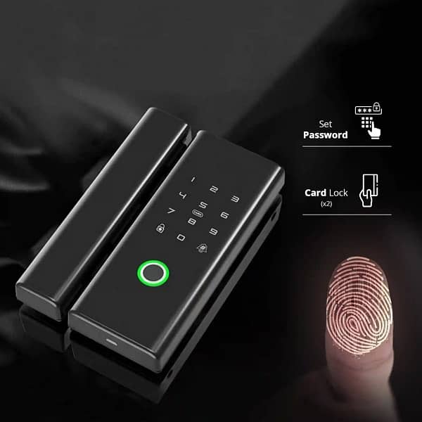 fingerprint Glass to Glass smart Wireless Door lock Access Control 1