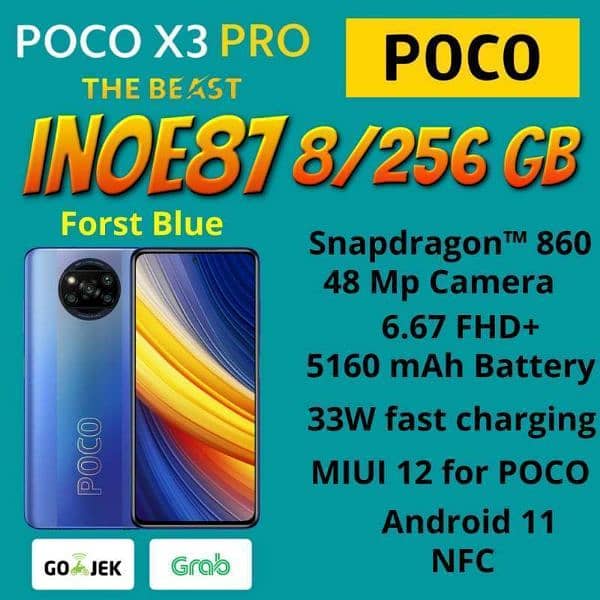 POCO X3 Pro Stockage et RAM 8+256 Go -Appareil 48MP -Ecran 6,67