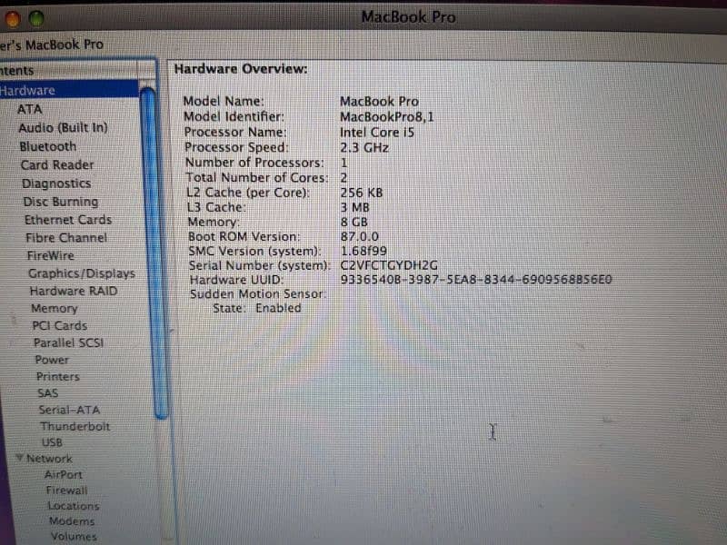 MacBook pro 2011 early i5 8gb ram 128gb ssd with charger and box. 2