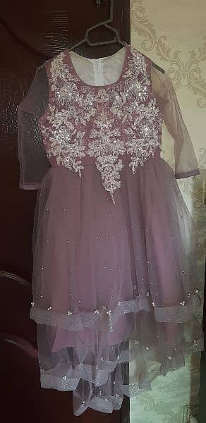Chiffon long  tail frock 6 to 9 years size very good condition. . 1
