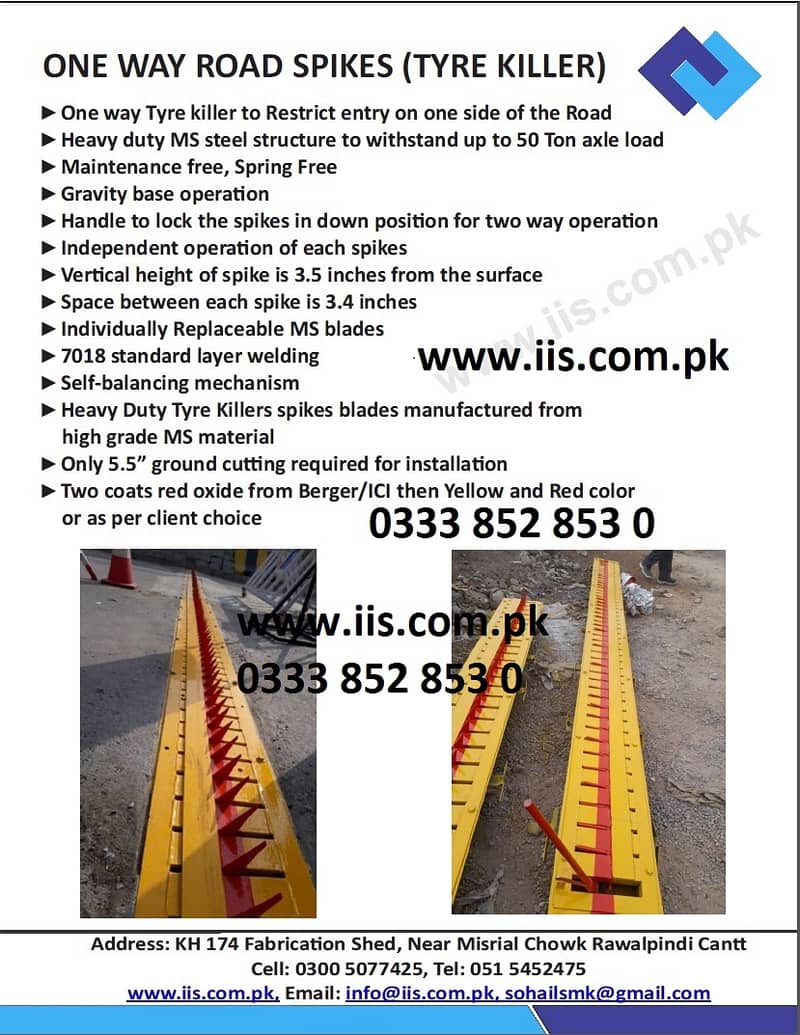 Road blocker, Road Barrier, Tyre Killer, Fire Doors in Pakistan 13