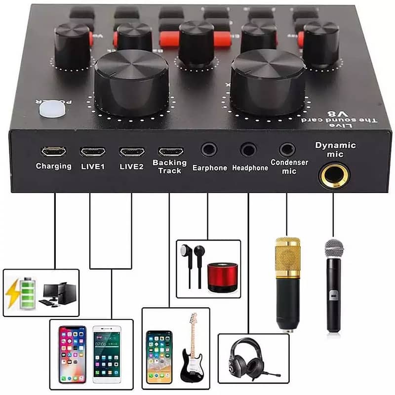 Bm 800 Condenser Microphone + V8 Sound Complete Kit - Home Studio 1