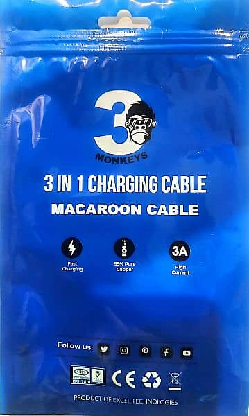 MACAROON 3 IN 1 MOBILE CHARGING CABLE 1