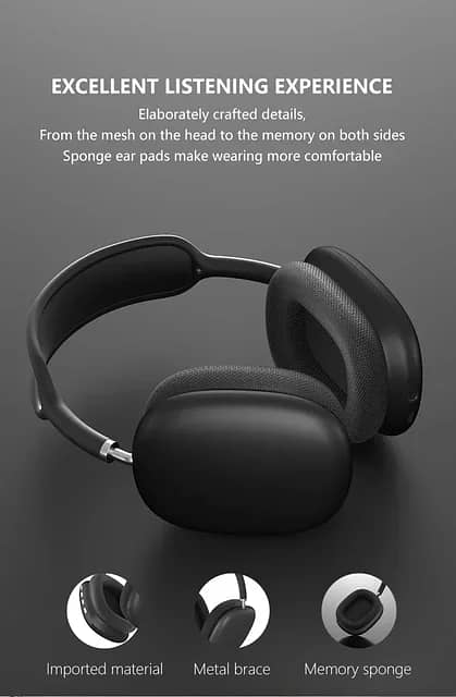 New P9 Wireless Bluetooth Headphones Noise Cancelling with Microphone 12
