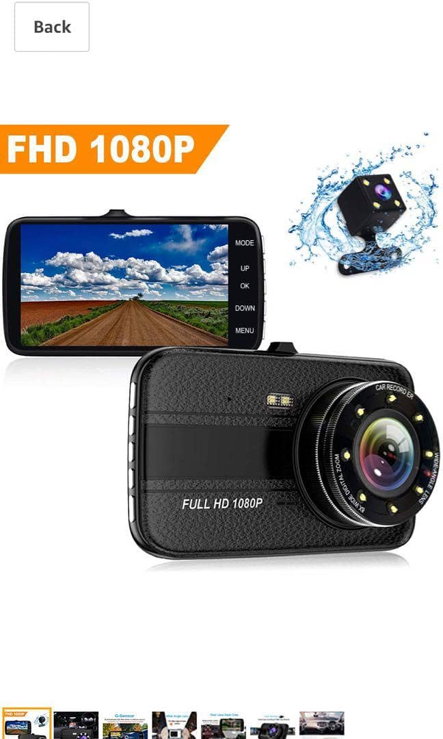 IIWEY DashCam Front and Rear 170° Wide Angle Night Vision DVR 0