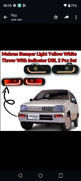 Suzuki Mehran bumper light indicator DRL and foog Lamp 1