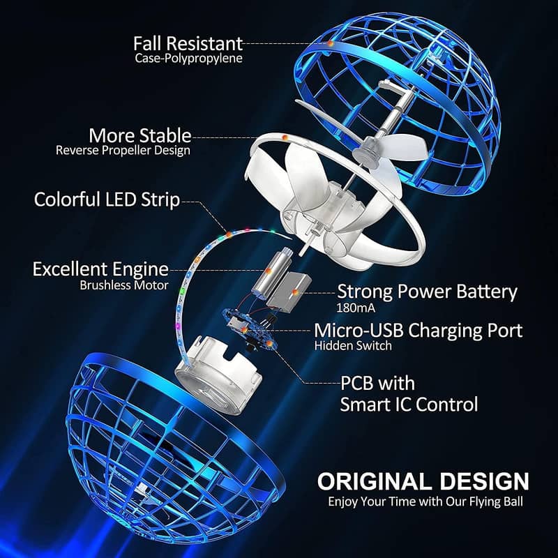 Pro Flying Ball Space Orb Magic Mini Drone UFO Boomerang Boy Girl Toy 3